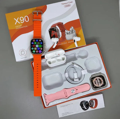 Combo Reloj Inteligente  + audifonos  x90  pom
